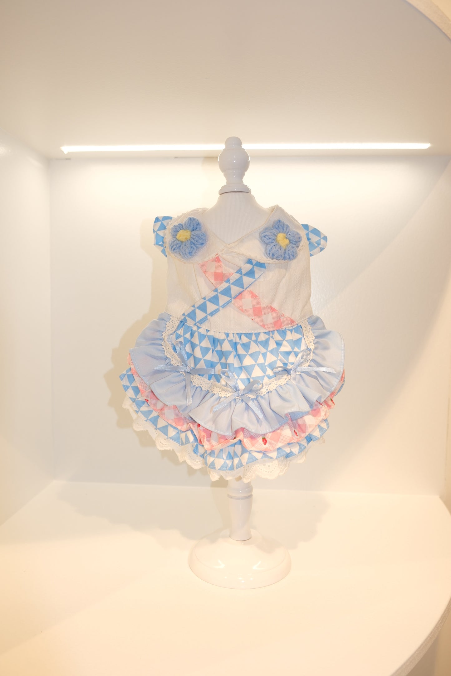 Blue Ruffle Dress S