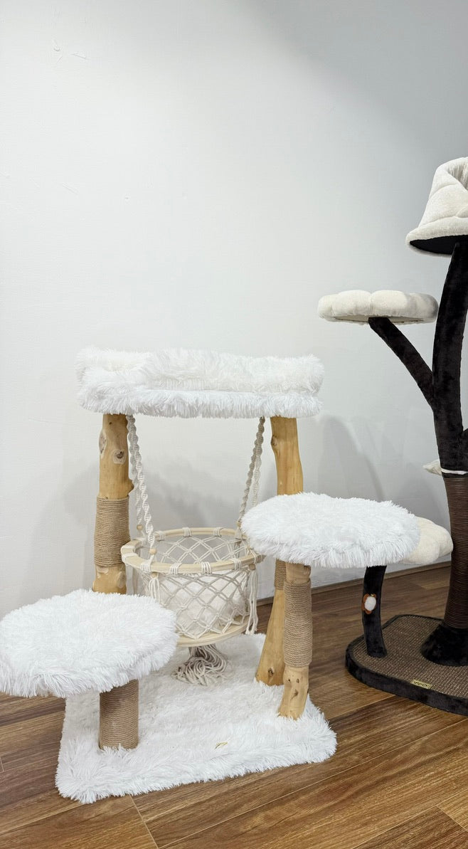 White Basket Cat Tree
