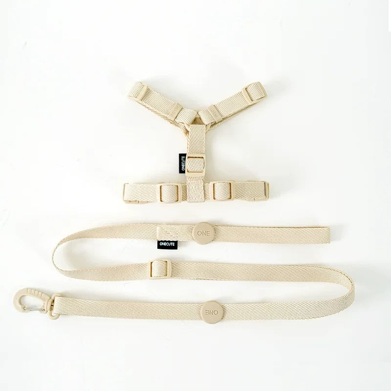 Cream Harness & Leash