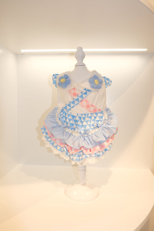 Blue Ruffle Dress S