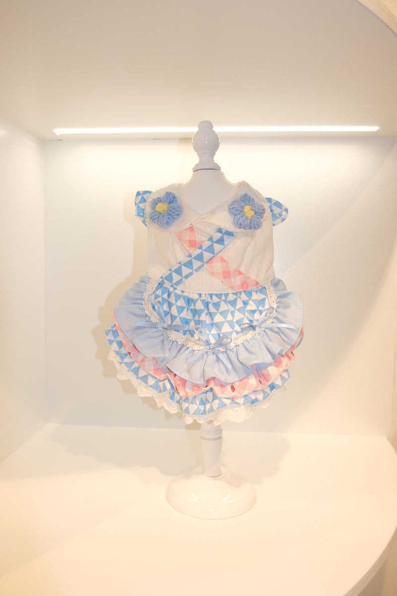 Blue Ruffle Dress S