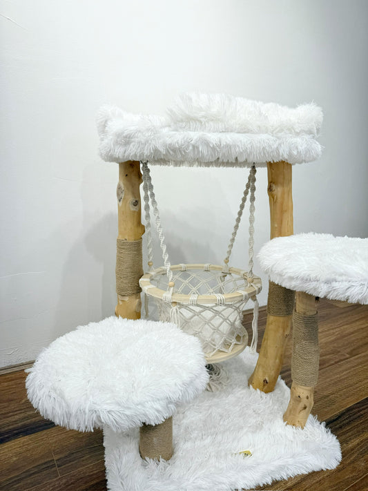 White Basket Cat Tree