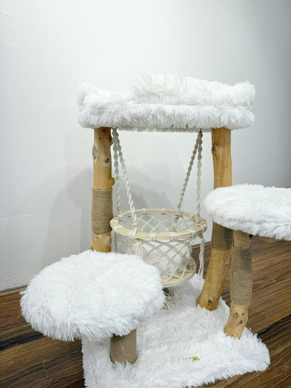 White Basket Cat Tree
