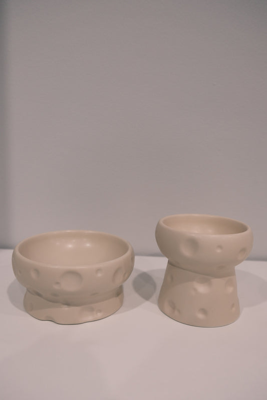 Low White Matte Cheese Bowl
