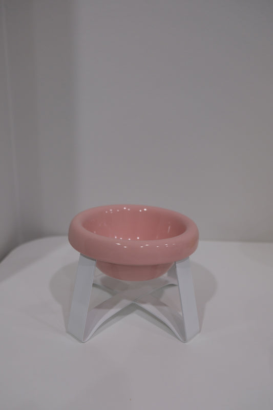 Pink Bowl White Stand(Deep)