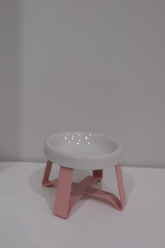 White Bowl Pink Stand