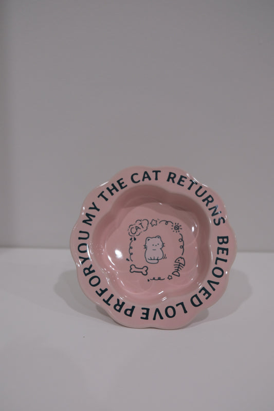 Pink Cat Wooden Stand