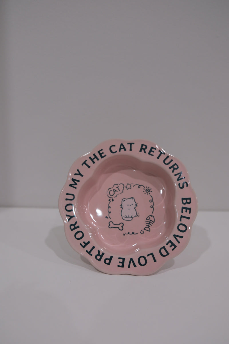 Pink Cat Wooden Stand