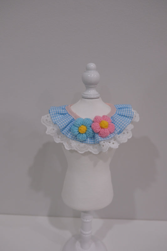 Blue Flower Knitted Collar
