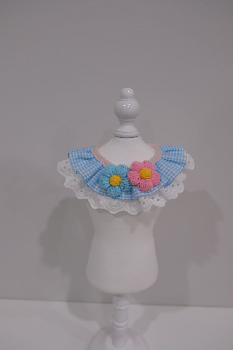 Blue Flower Knitted Collar