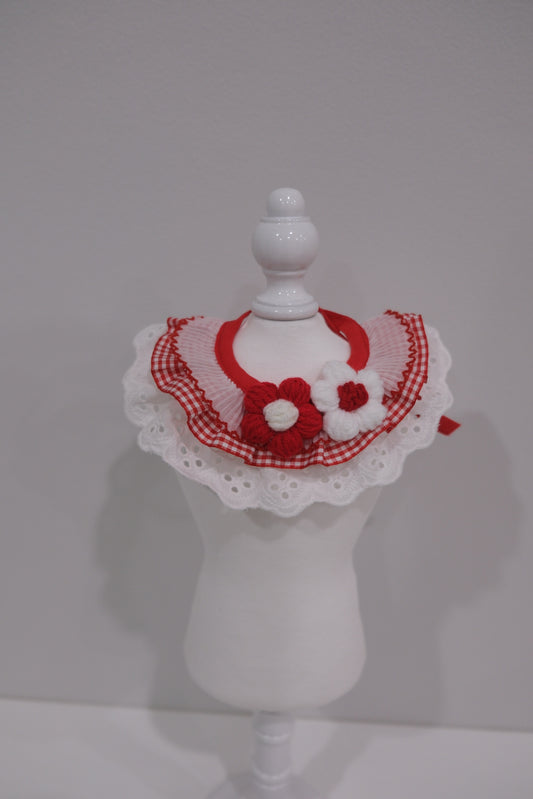 Red Flower Knitted Collar