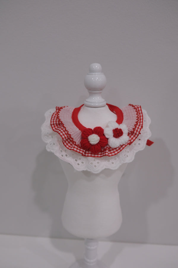 Red Flower Knitted Collar
