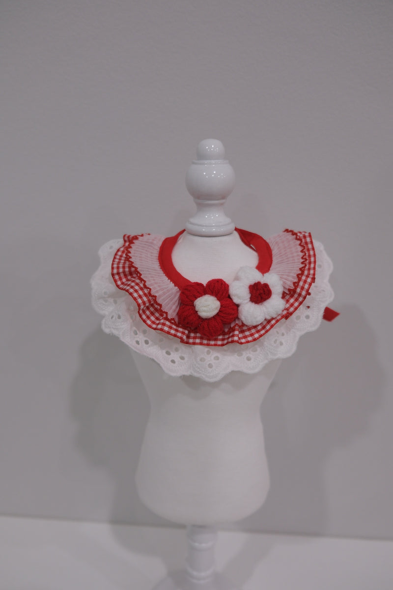 Red Flower Knitted Collar