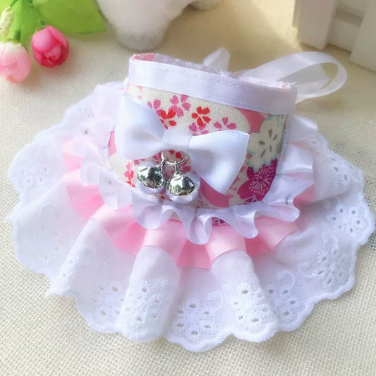 Pink Collar with Silver Bell