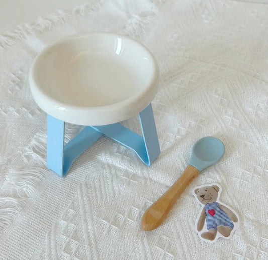 White Bowl Blue Stand