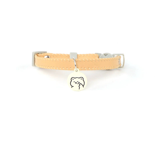 Cream Yellow Leather Collar