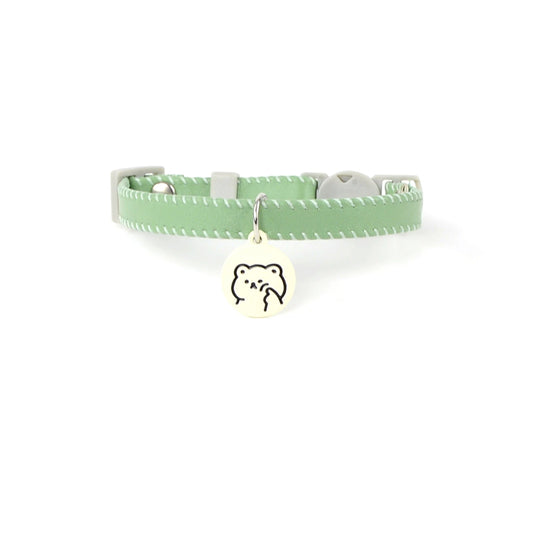 Light Green Leather Collar