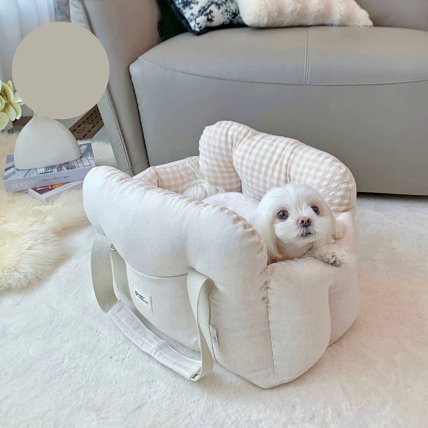 Cream White Puff Bag
